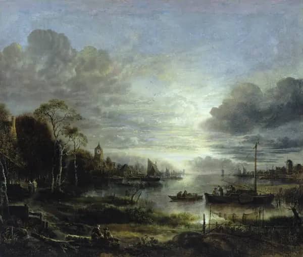 Landscape in Moonlight by Aert van der Neer | Oil Painting Reproduction
