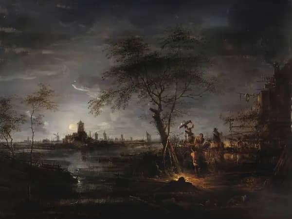 Night Landscape by Aert van der Neer | Oil Painting Reproduction