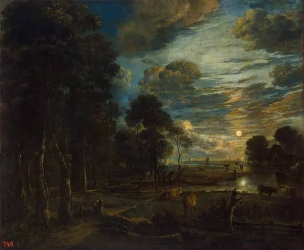Night Landscape with a River | Oil Painting Reproduction