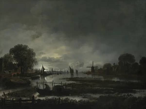 River Landscape at Dusk by Aert van der Neer | Oil Painting Reproduction