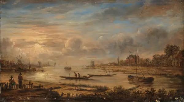 River View at Sunrise c1640 | Oil Painting Reproduction