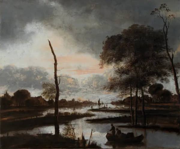 River View Evening by Aert van der Neer | Oil Painting Reproduction