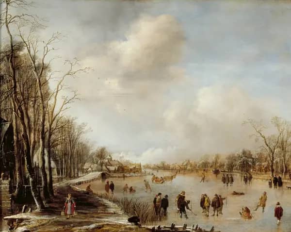 Winter Landscape 1645 by Aert van der Neer | Oil Painting Reproduction