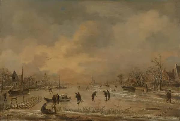 Winter Landscape with Houses 1635 | Oil Painting Reproduction