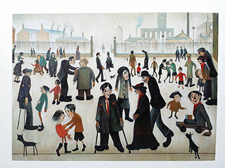 The Cripples 1949 - <a href='https://www.reproduction-gallery.com/artist/l-s-lowry/?page=1&perpage=All'>More Detail</a>